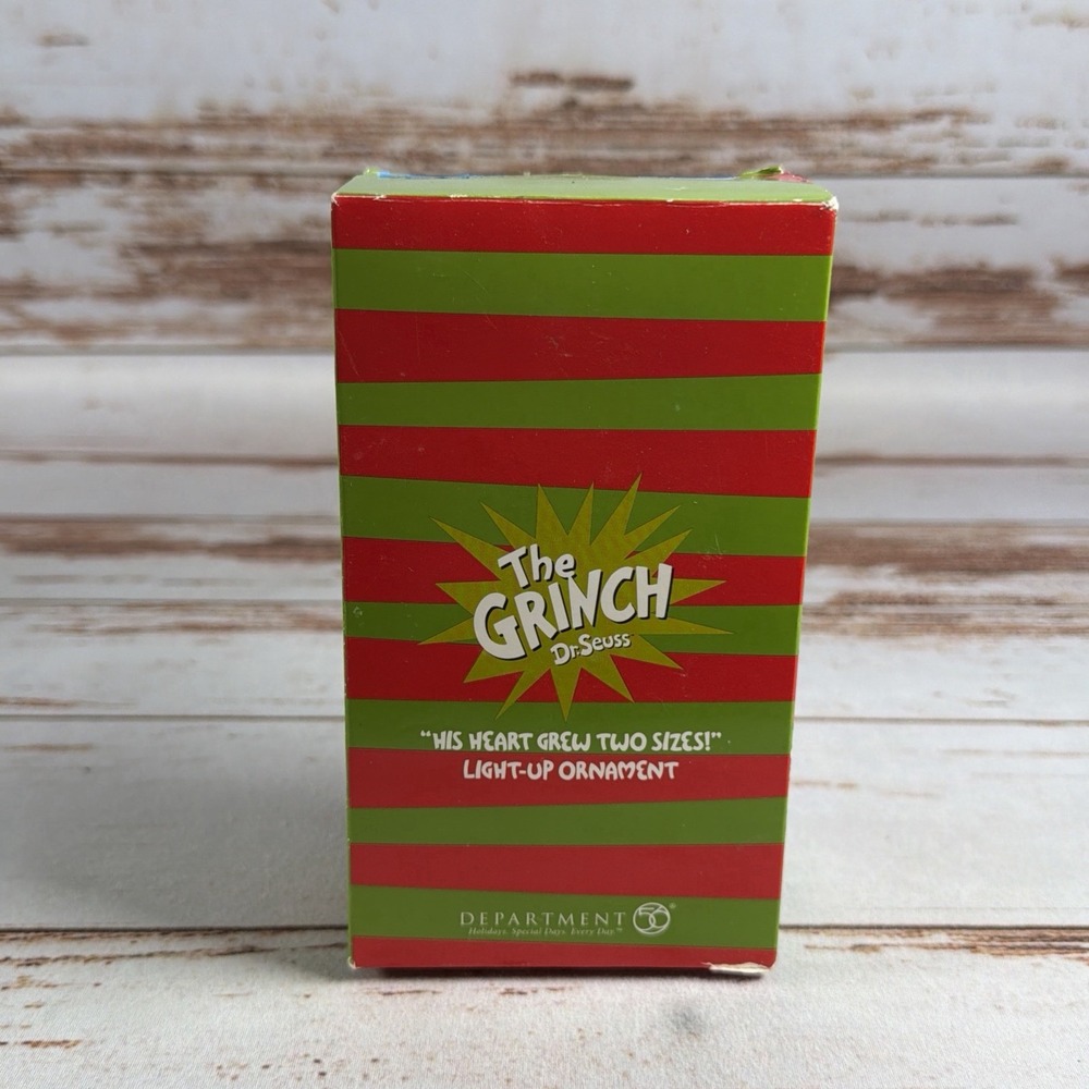 Dept 56 Dr Seuss Grinch His Heart Grew Two Sizes Light Up Christmas Ornament